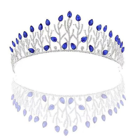 Silver Blue New Fashion Rhinestone Tiara Crown Headband | Etsy