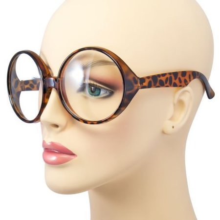 Women Vintage Oval Huge Round Frame Clear Lens Fashion Oversized Eye Glasses 1h | eBay