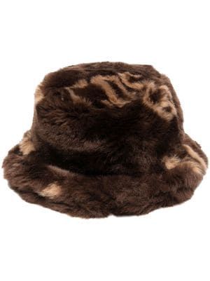 brown fuzzy hat