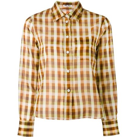 Miu Miu | Yellow & Brown plaid blouse