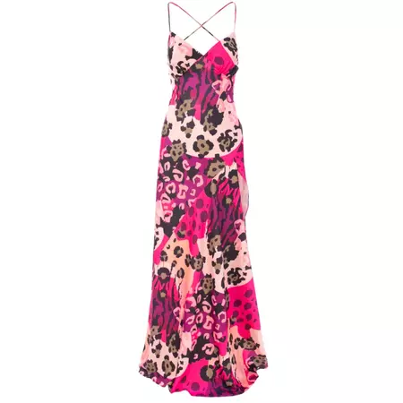 Seville Satin Gown In Bermuda Print | ROSERRY | Wolf & Badger