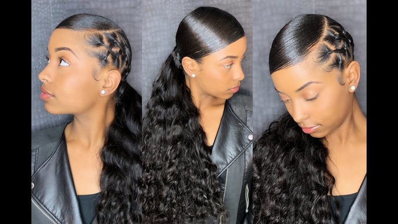 side part sleek ponytail with weave - Google Search
