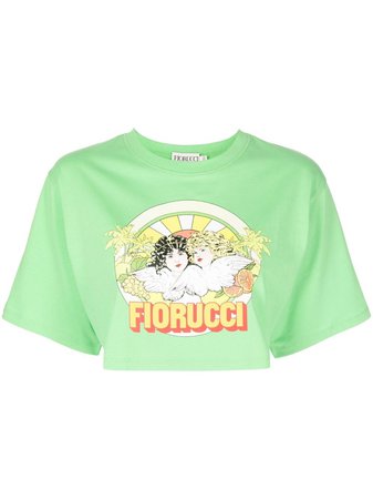 Fiorucci logo-print Cropped T-shirt - Farfetch