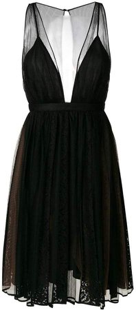 tulle lace panel dress