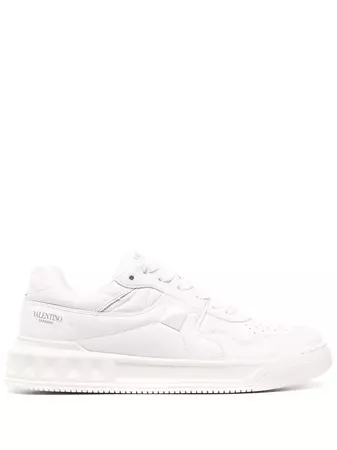 Shop Valentino Garavani One Stud low-top lace-up sneakers with Express Delivery - FARFETCH