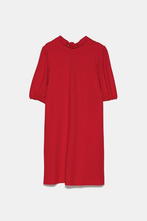 PUFFY SLEEVED DRESS - NEW IN-WOMAN | ZARA United States red