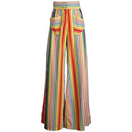 Betsey Johnson for Alley Cat Vintage Rainbow Striped Palazzo Pants, 1970s For Sale at 1stdibs