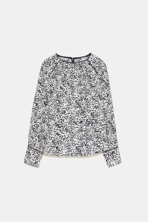 PRINTED TOP WITH PIPING - View All-SHIRTS | BLOUSES-WOMAN | ZARA United States