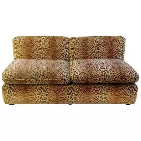 Vintage Sofa in Leopard Velvet by Cyrus Company Italy at 1stDibs | leopard sofa, cyrus company milano, leopard couch