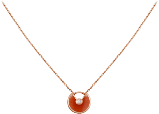 CRB7224518 - Amulette de Cartier necklace, XS model - Pink gold, carnelian, diamond - Cartier