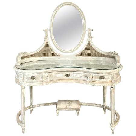 Antique French Louis XVI Painted Vanity For Sale at 1stdibs