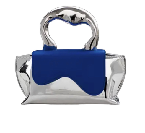 blue and silver bag