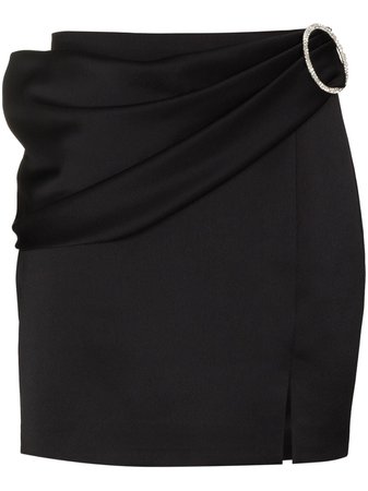 RASARIO crystal-buckle draped mini skirt - FARFETCH