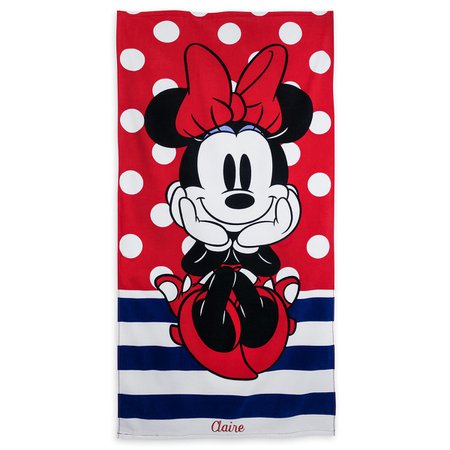 Minnie Mouse Polka Dot Beach Towel - Personalizable | shopDisney