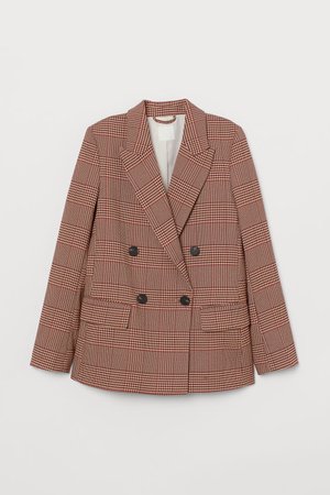 Jacket - Dark red/beige checked - Ladies | H&M US