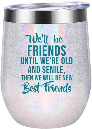 Amazon.com: Best Friend Gifts for Women - Mothers Day Gifts for Friends - Funny Long Time, Long Distance Friendship Gifts for Women - Birthday Gifts for BFF, Besties, Her - Coolife Wine Tumbler Friendship Mug Cup: Kitchen & Dining