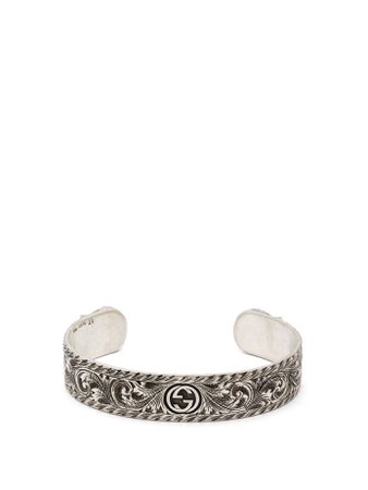 Tiger-head sterling-silver cuff bracelet | Gucci | MATCHESFASHION.COM