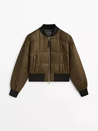 Cropped quilted bomber jacket - Massimo Dutti USA
