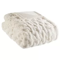 50"x60" Ruched Faux Rabbit Fur Throw Blanket - Threshold™ : Target