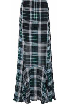 MCQ by ALEXANDER MCQUEEN | Women’s fluted checked silk - chiffon maxi skirt $344