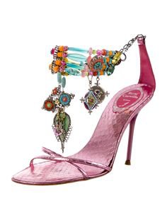 Rene Caovilla Metallic Jewel-Embellished Sandals