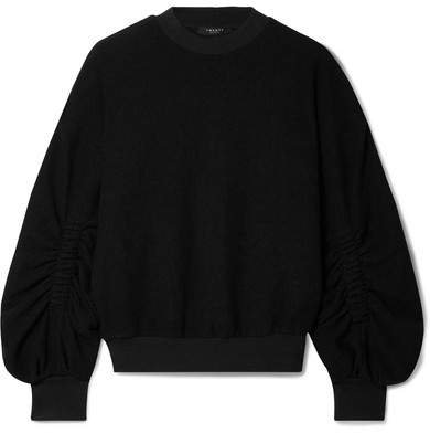 TWENTY Montréal - Sunnyside Ruched Cotton-blend Terry Sweatshirt - Black