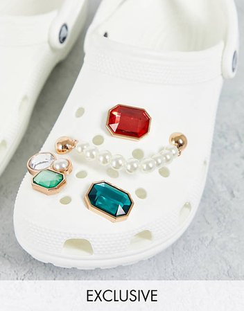 Crocs classic bejeweled shoes in white | ASOS
