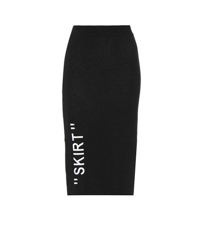 Stretch-knit pencil skirt