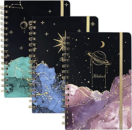 Amazon.com : EOOUT 3 Pack A5 Spiral Notebook Journals for Women College Ruled Notebook, 6"x 8.5", 160 Pages, Back Pocket, for Gifts, Office, School Supplies : Office Products