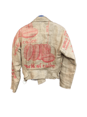 vintage 1980s coffee sack motorcycle jackets
