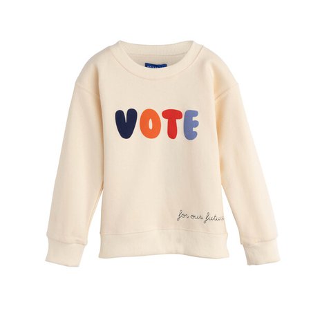 Vote Sweatshirt, Cream - Kids Girl Clothing Tops - Maisonette