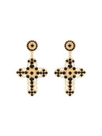 Dolce & Gabbana crystal-embellished Cross Earrings - Farfetch
