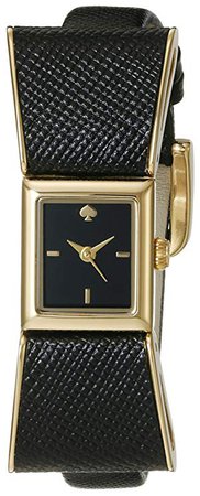 Amazon.com: kate spade new york Women's 1YRU0899 Kenmare Gold-Tone Stainless Steel Watch with Black Leather Band: Kate Spade: Watches