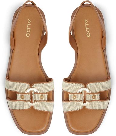Amazon.com | ALDO Women's Fandra Flat Sandal, Beige, 6 | Shoes