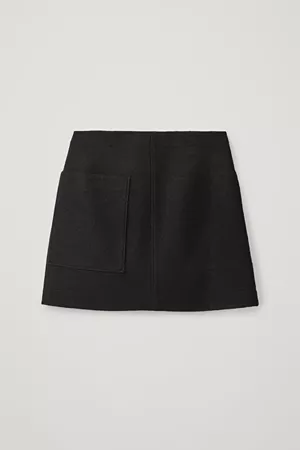 WOOL MINI SKIRT - Black - Skirts - COS