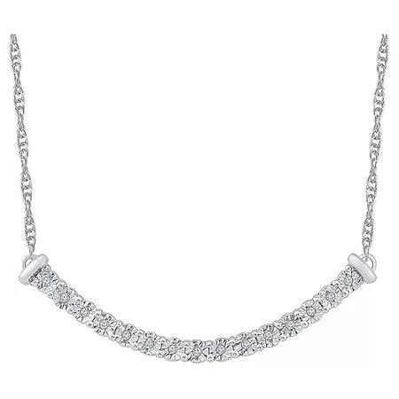 Diamond Accent Round White Diamond Fashion Necklace In Sterling Silver (I-J,I2-I3) : Target
