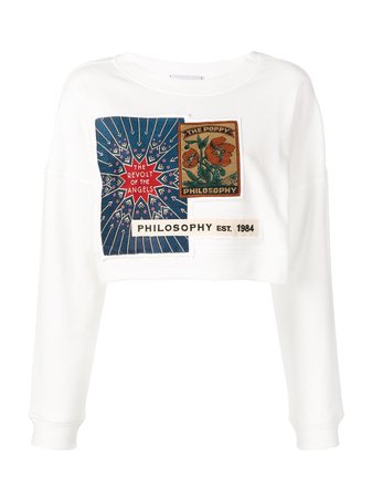 Philosophy Di Lorenzo Serafini Cropped Patch Sweatshirt | Farfetch.com