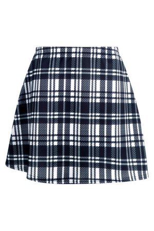 Monochrome Check A Line Mini Skirt | Boohoo