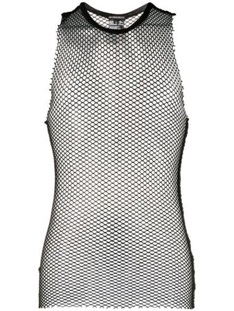 Ann Demeulemeester Sheer Mesh Vest Top 20012410M220 Black | Farfetch