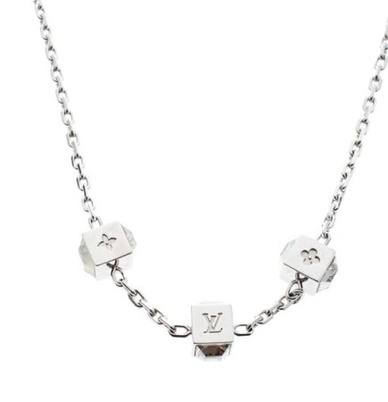 silver lv necklace