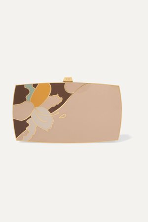 Gold The Indulgence gold-tone and enamel clutch | 13BC | NET-A-PORTER