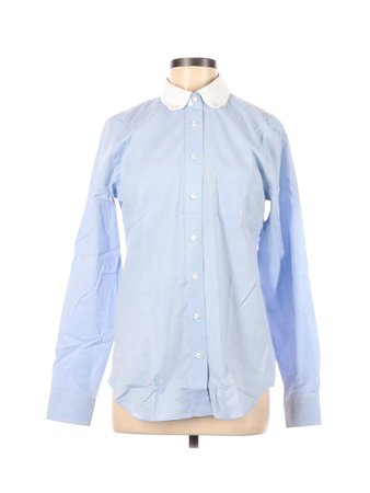 Coach 100% Cotton Color Block Blue Long Sleeve Button-Down Shirt Size 8 - 79% off | thredUP