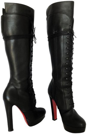 christian-louboutin-black-nardja-leather-platform-knee-high-heel-lady-fashion-red-sole-lace-up-boots-0-1-960-960.jpg (623×960)