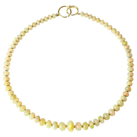 Ethiopian yellow opal bead necklace