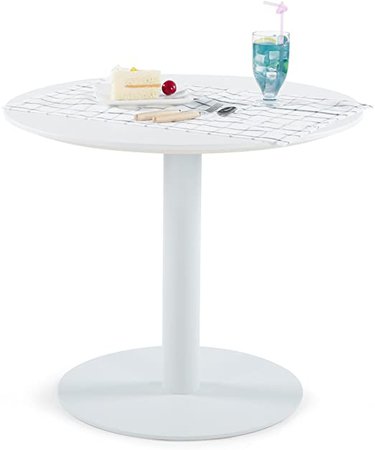 Amazon.com: Sunon Round Cafe Conference Table, 28" x 24" Height, Moon White: Furniture & Decor