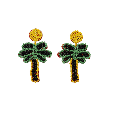 JESSICABUURMAN – BILOA Beaded Coconut Tree Earrings - Pair