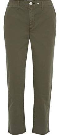 Ashlyn Cropped Frayed Cotton-blend Straight-leg Pants