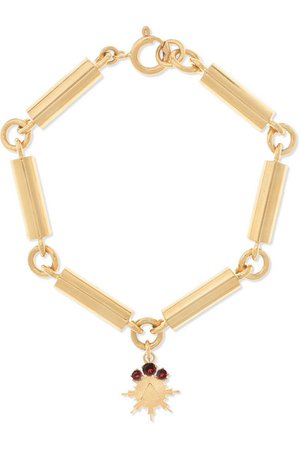 Foundrae | Fire 18-karat gold garnet bracelet | NET-A-PORTER.COM
