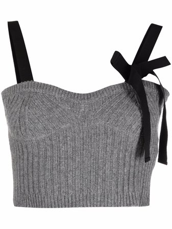 Shop RED Valentino ribbon strap knitted top with Express Delivery - FARFETCH