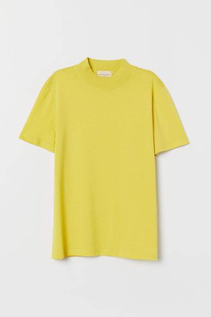 Mock-turtleneck T-shirt - Yellow